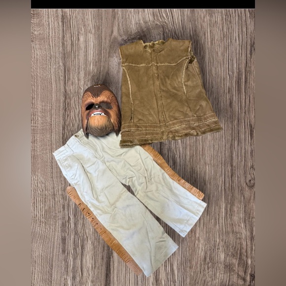 Star Wars The Force Awakens Chewbacca Electronic Mask with homemade costume SZ 5 - Picture 1 of 7